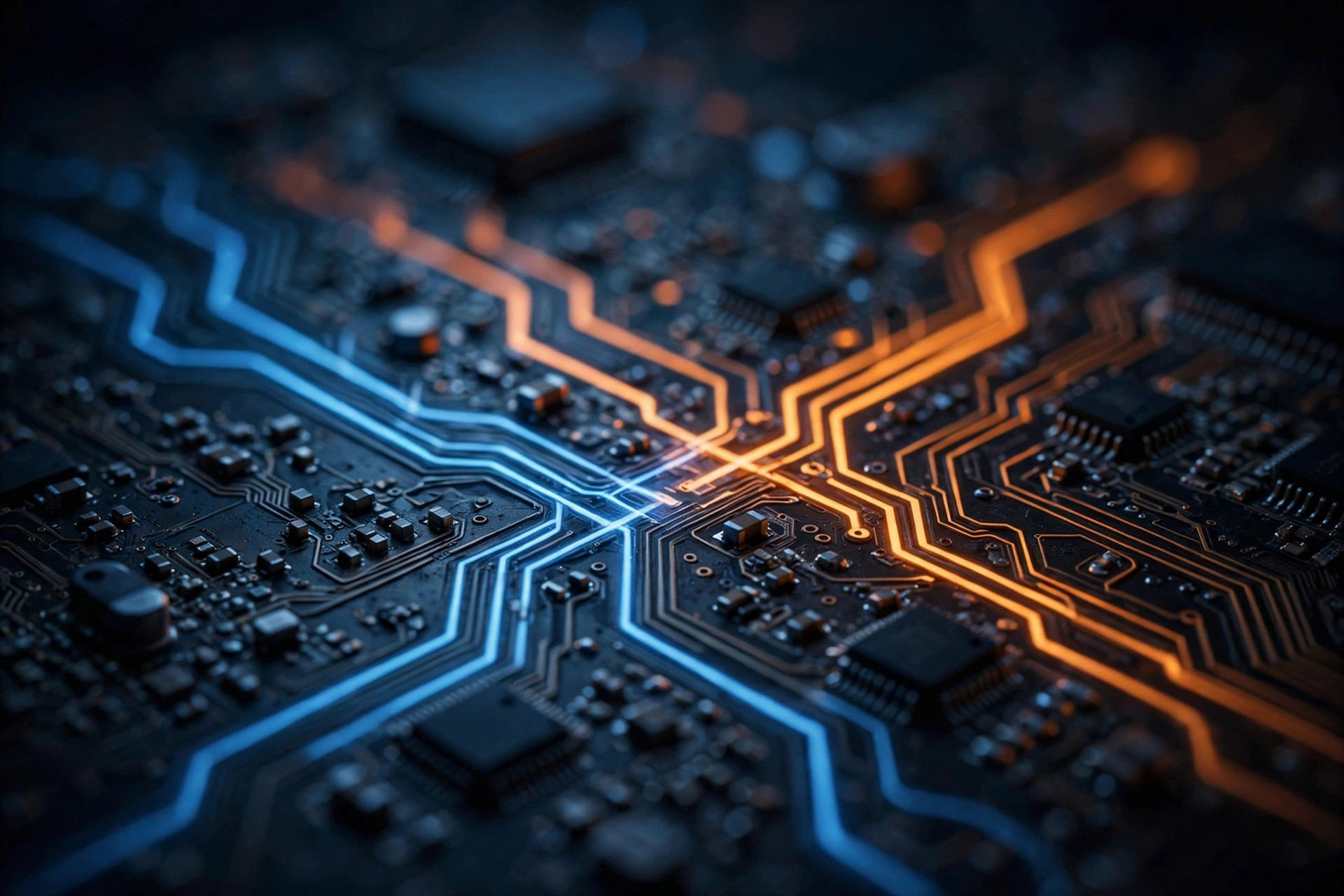 Glowing circuit board